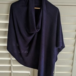 Navy Shawl Poncho